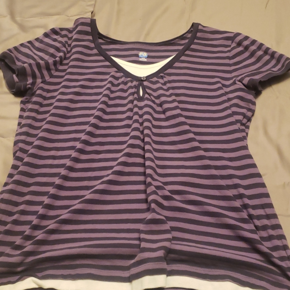 Purple striped t-shirt top